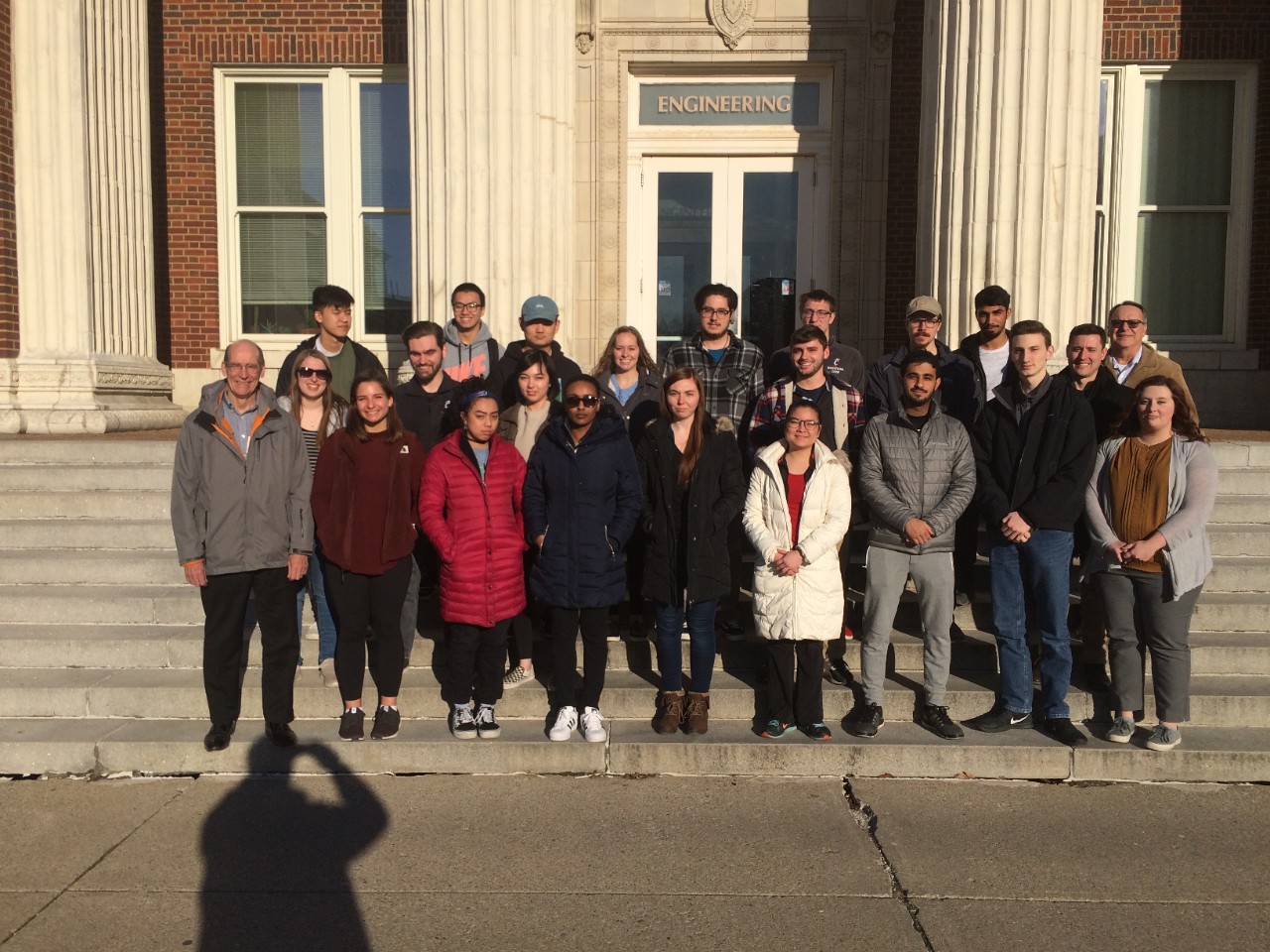 Students standing in front of Baldwin hall