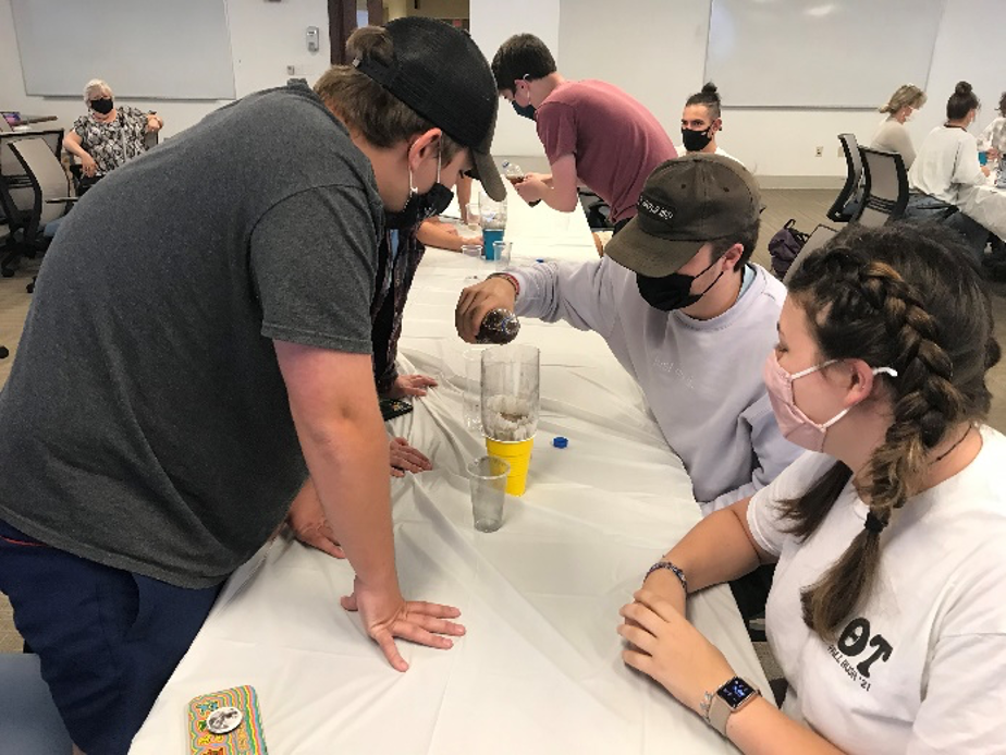 Students working together in a classroom