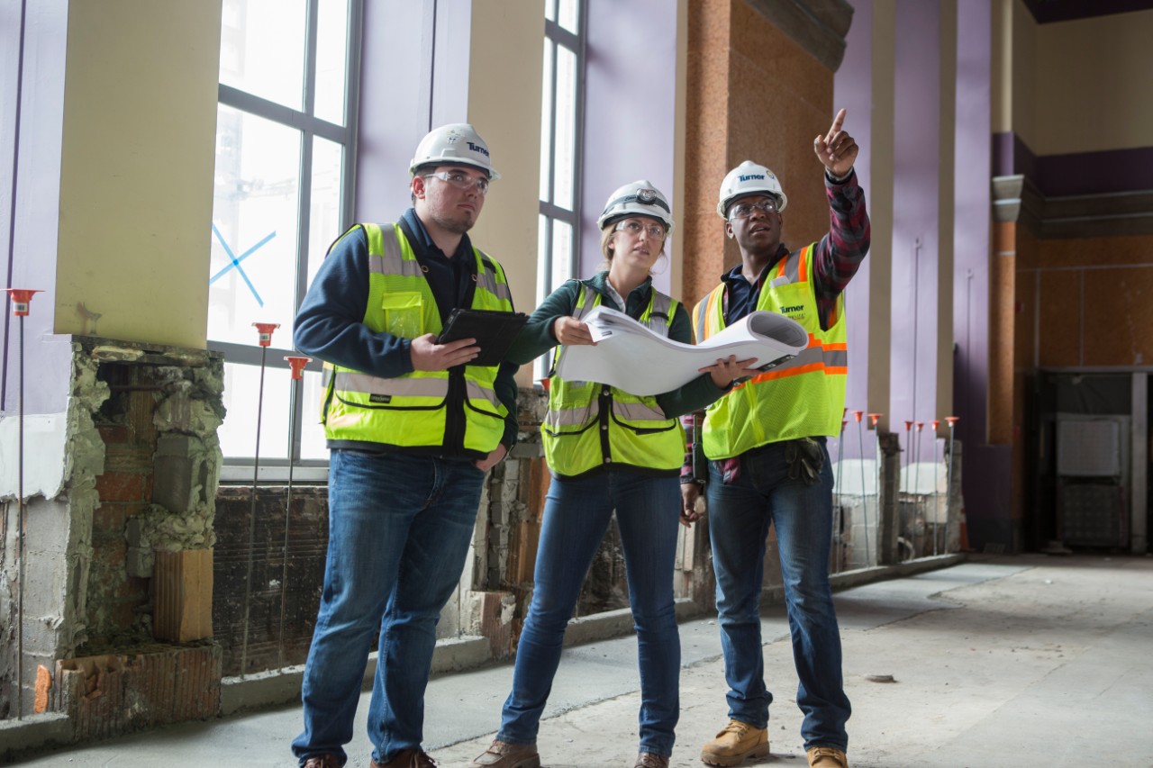 Three students standing together at Union Terminal