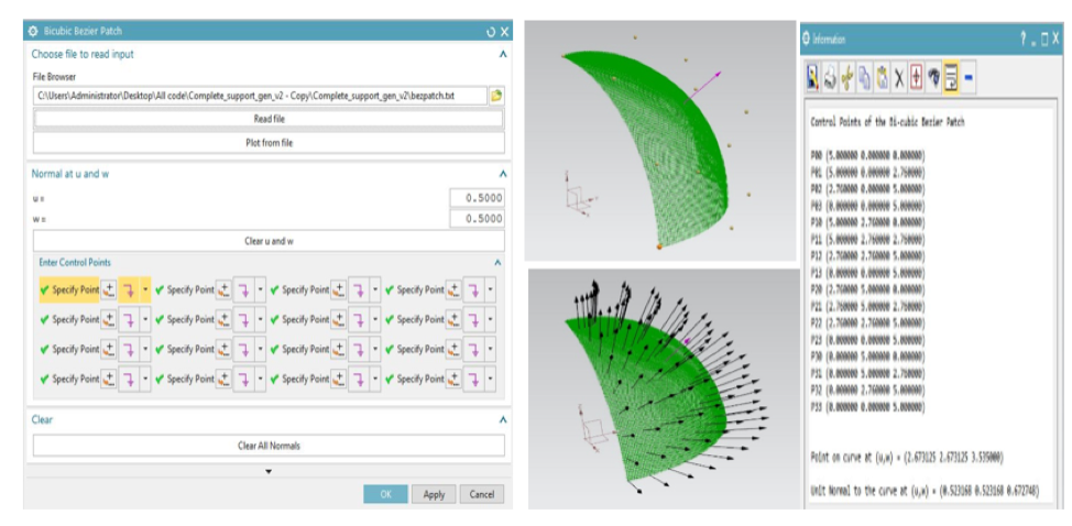 Bezier surface GUI and result