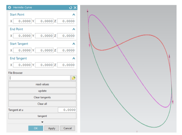 Hermite curve GUI and result