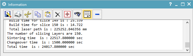 Output from the GUI