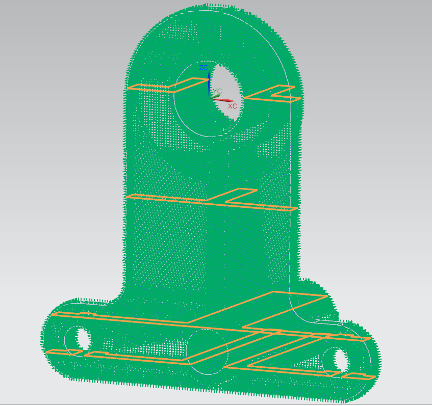 Contour points (green) traced by laser in each layer
