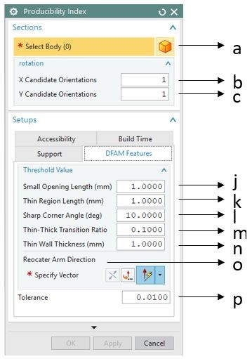 Producibility Index GUI DFAM