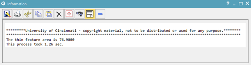 Thin Feature Output Window