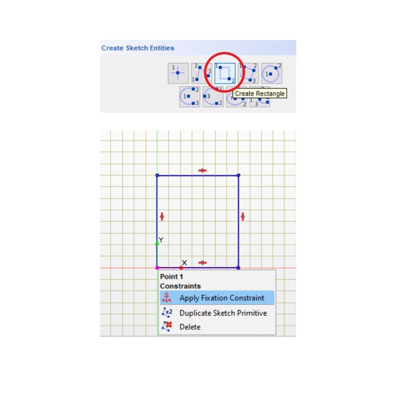 Draw a rectangle in sketch