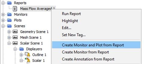 Figure 39 Create monitor and plot from report