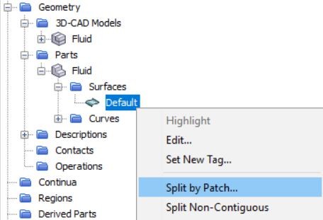 Split the default surface