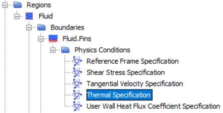 Thermal specification at the wall